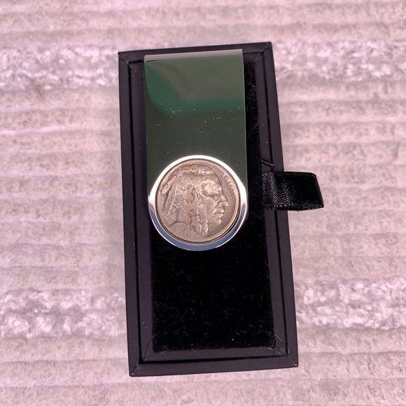 Men's Silver Money Clip with Buffalo Indian Head Nickel  NWT - Picture 5 of 12